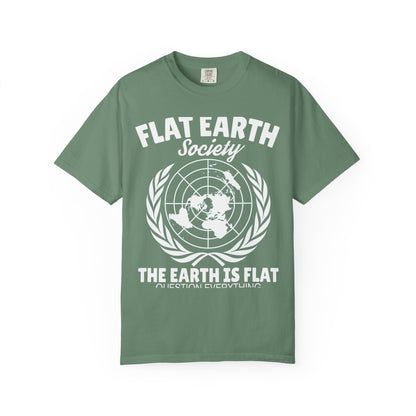 Flat Earth Society Tee - Garment-Dyed Globe Design