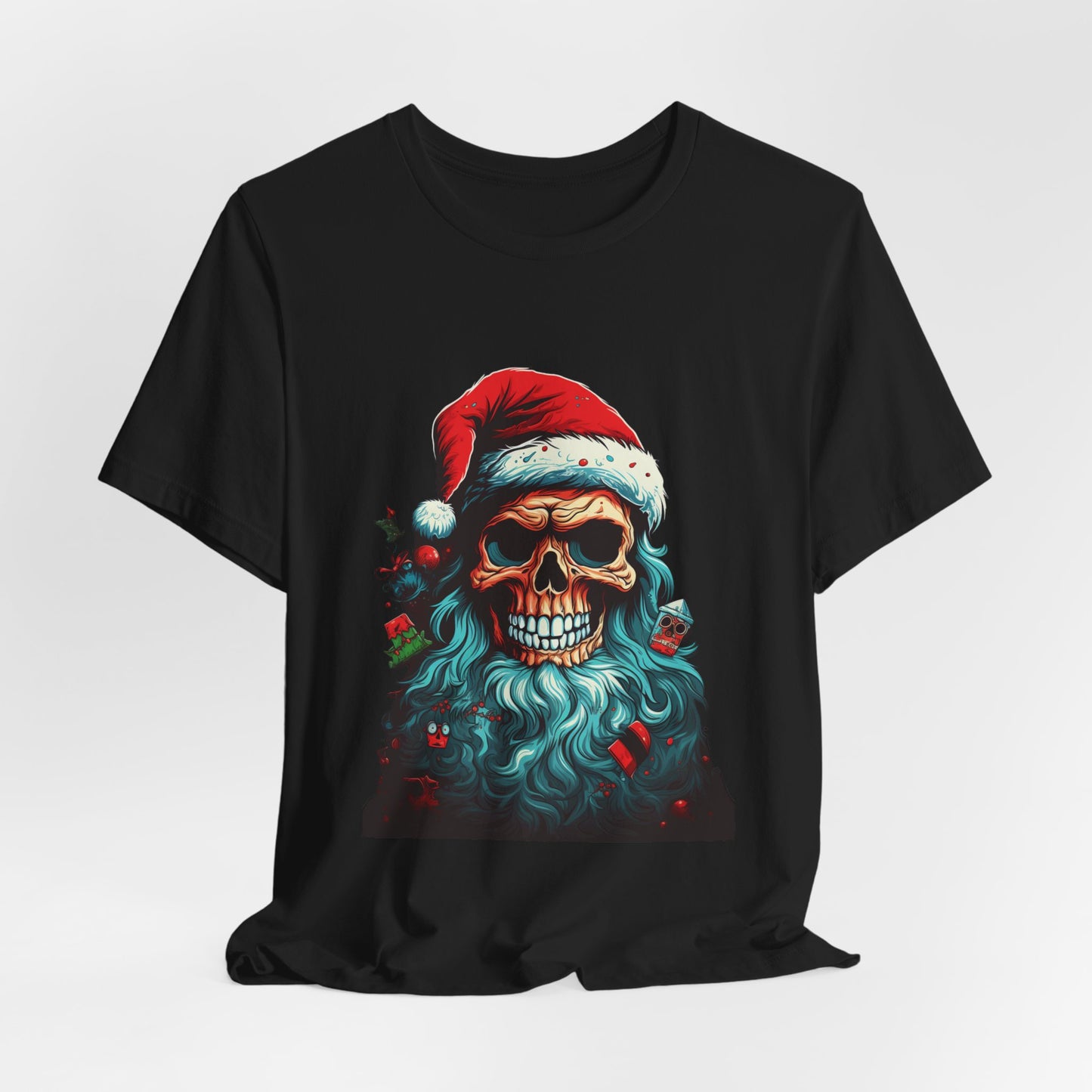 Skull Santa Christmas T-Shirt Dark Holiday Tee