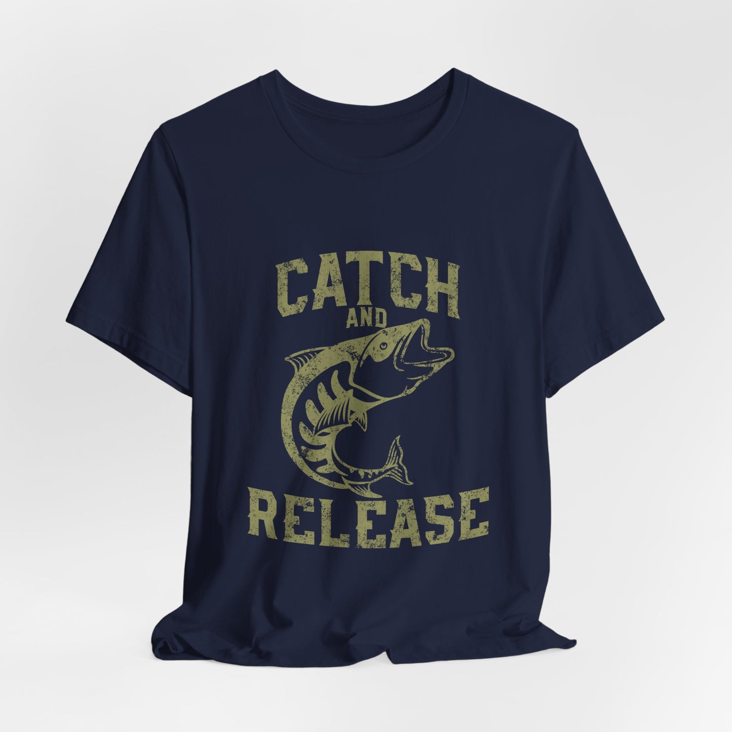 Catch and Release Fishing T-Shirt Retro Bass Tee