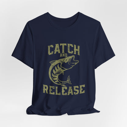 Catch and Release Fishing T-Shirt Retro Bass Tee