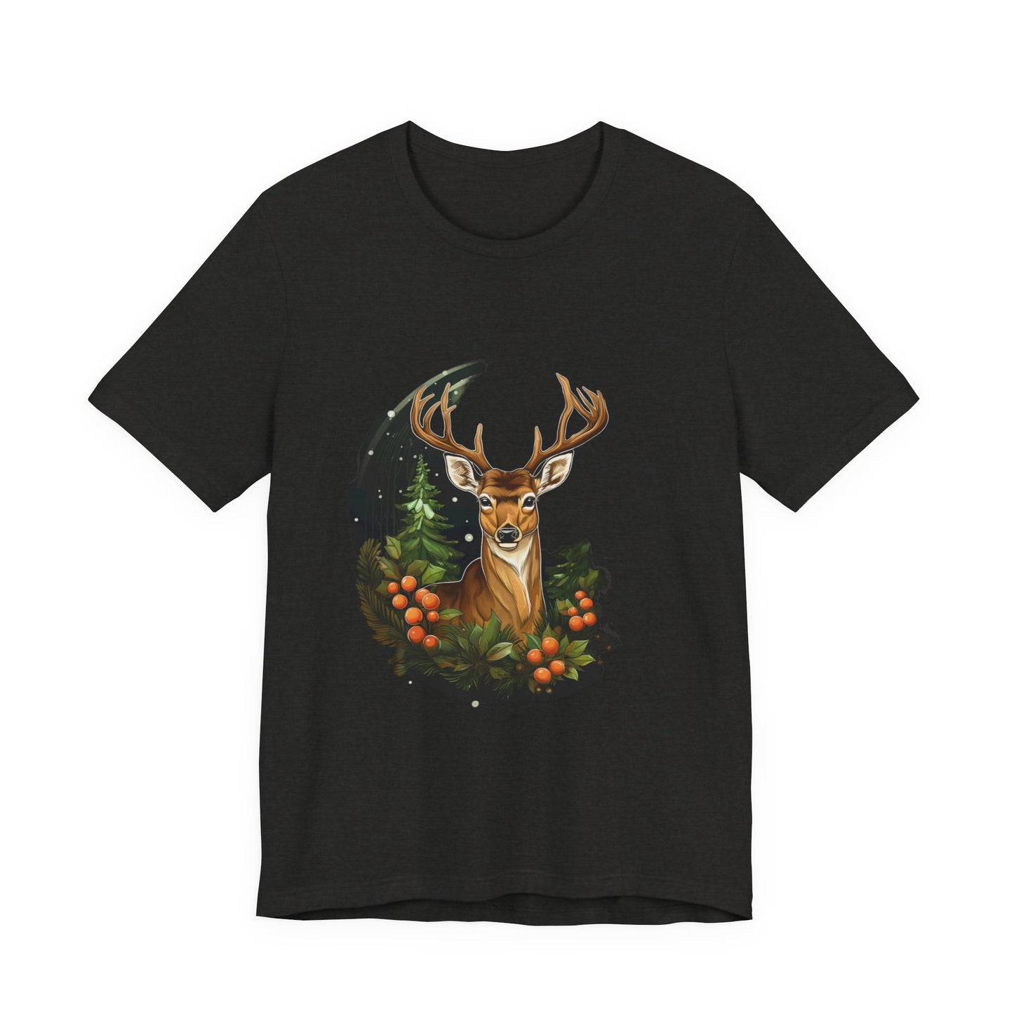 Christmas Deer T-Shirt Snowy Forest Buck Tee
