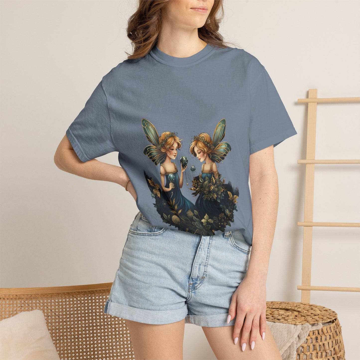 Fairy Tee Magical Christmas Twin Fairies Vintage Wash