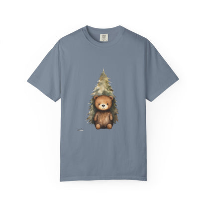 Christmas Bear Garment-Dyed Tee Watercolor Snow