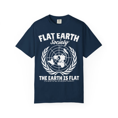Flat Earth Society Tee - Garment-Dyed Globe Design