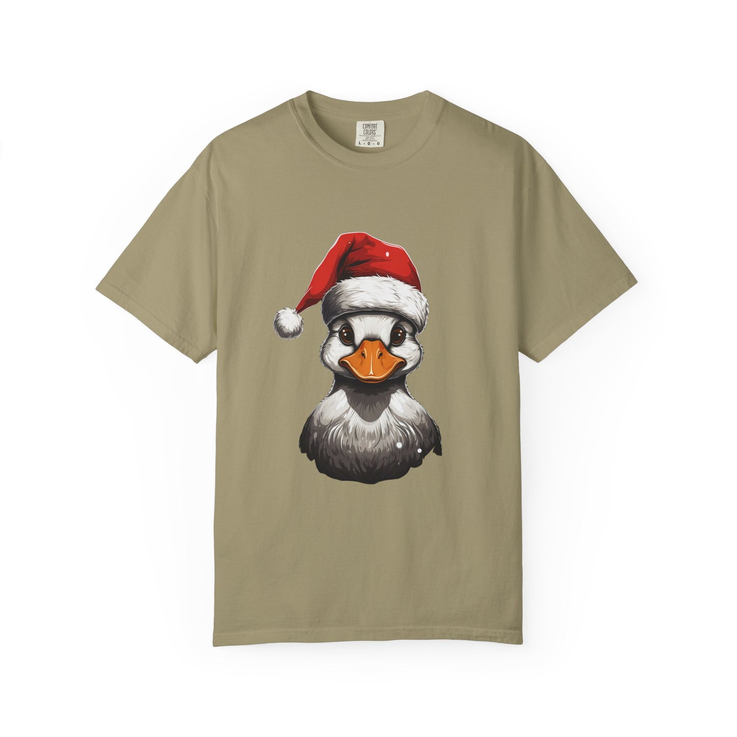 Christmas Duck Santa Hat Garment-Dyed Tee