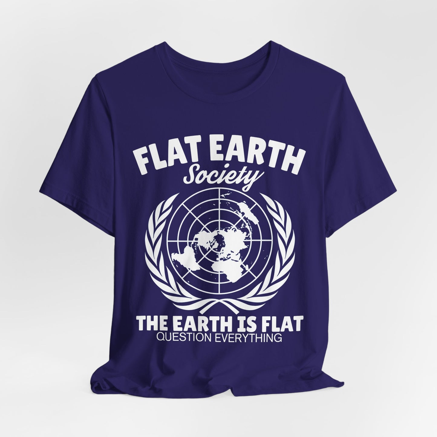 Flat Earth Society Tee - World Map Globe Design