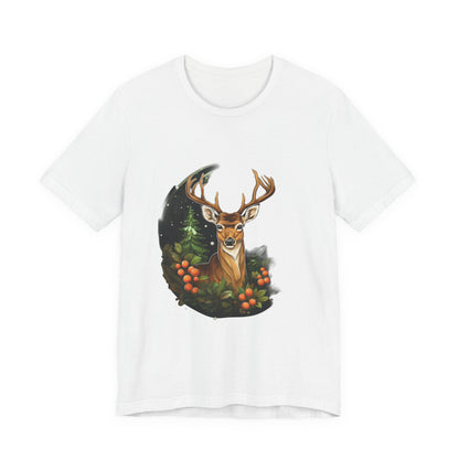 Christmas Deer T-Shirt Snowy Forest Buck Tee