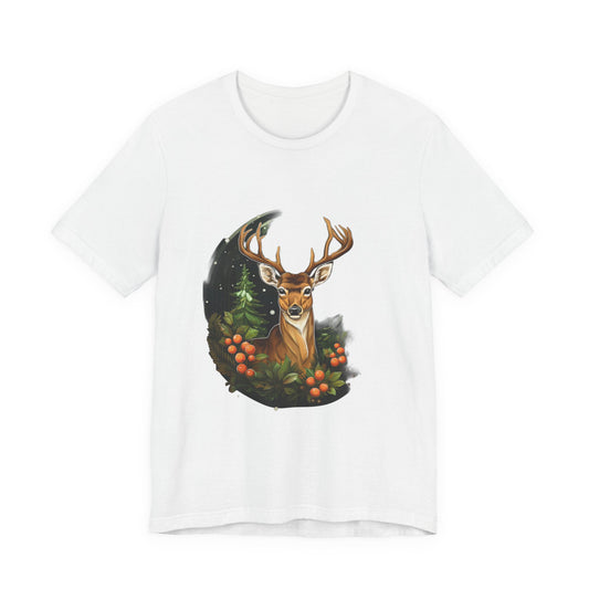 Christmas Deer T-Shirt Snowy Forest Buck Tee
