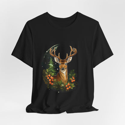 Christmas Deer T-Shirt Snowy Forest Buck Tee