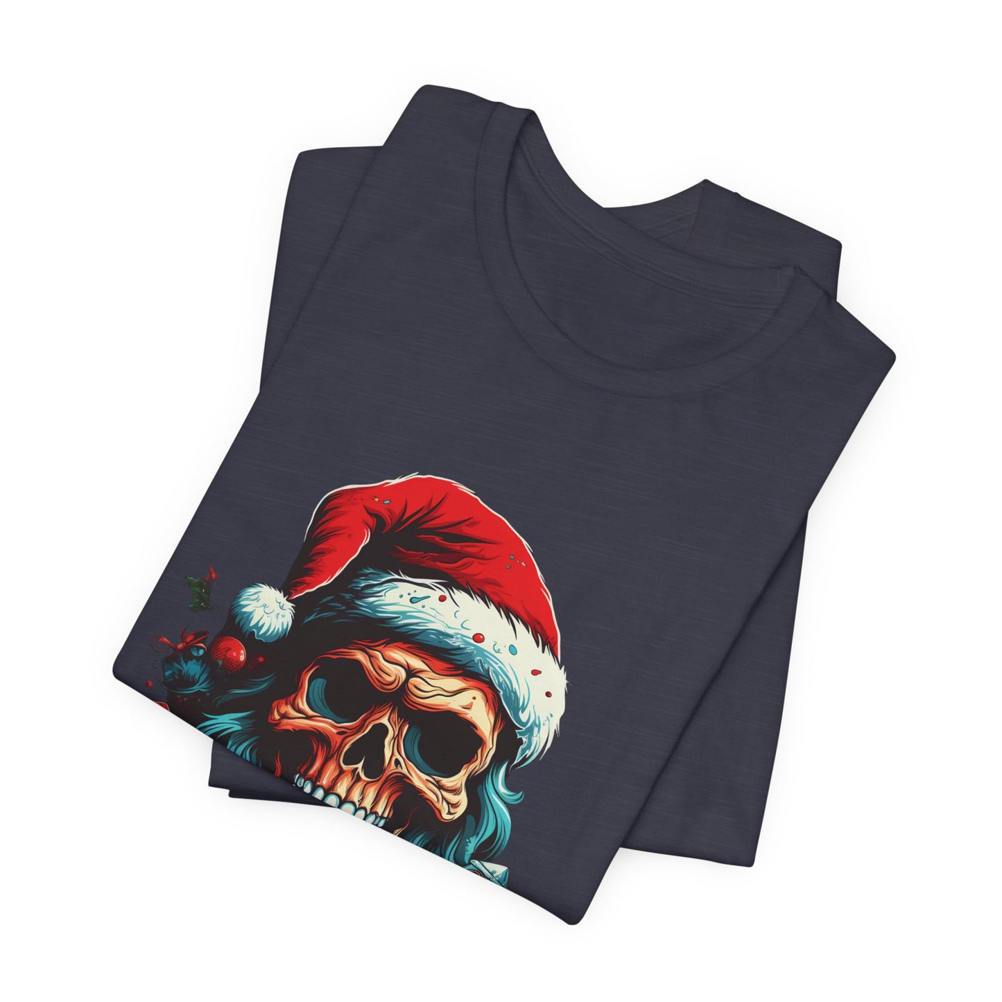 Skull Santa Christmas T-Shirt Dark Holiday Tee
