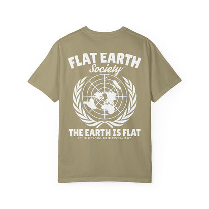 Flat Earth Society Tee - Garment-Dyed Globe Design