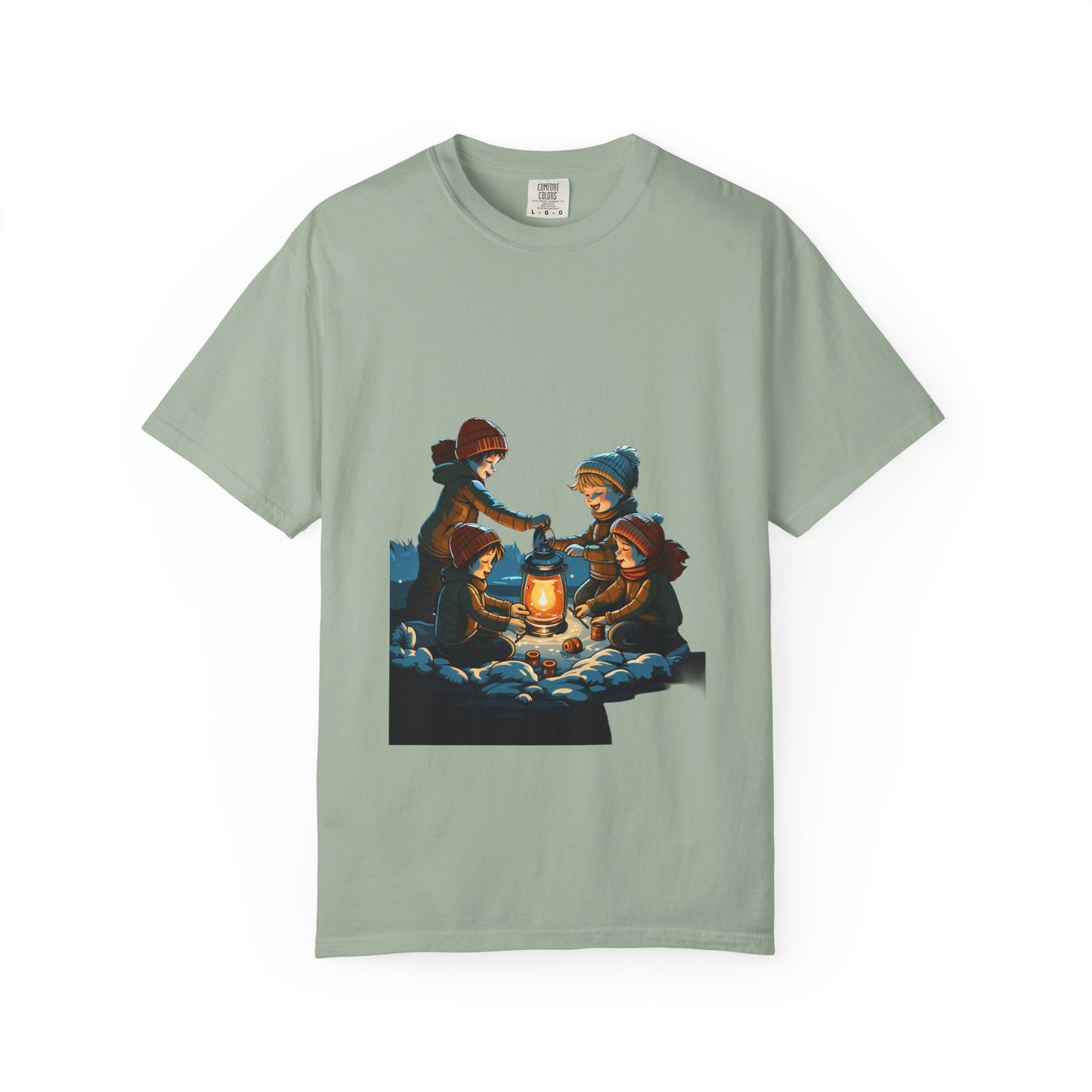 Winter Kids Lantern Christmas Heavyweight Tee