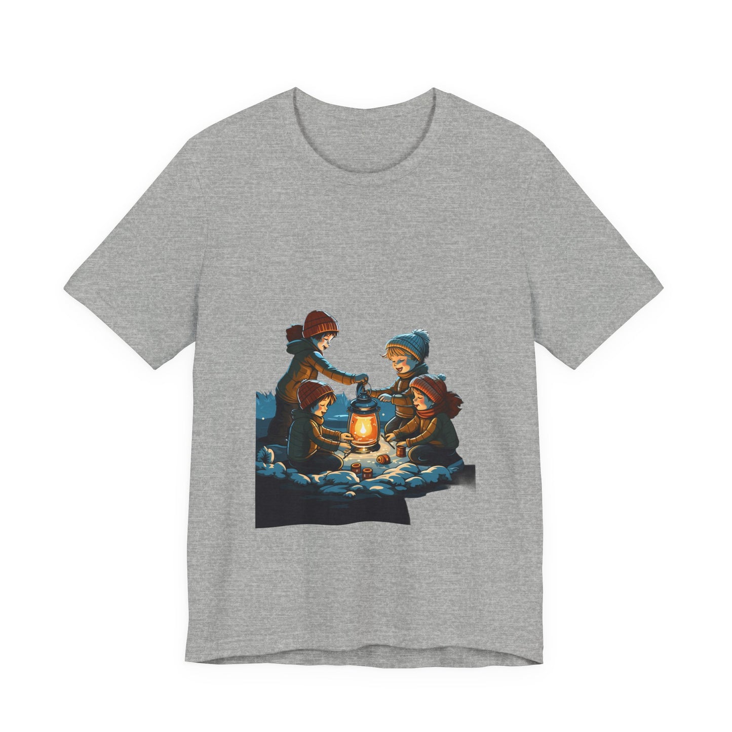 Winter Kids Lantern T-Shirt Christmas Camping Tee