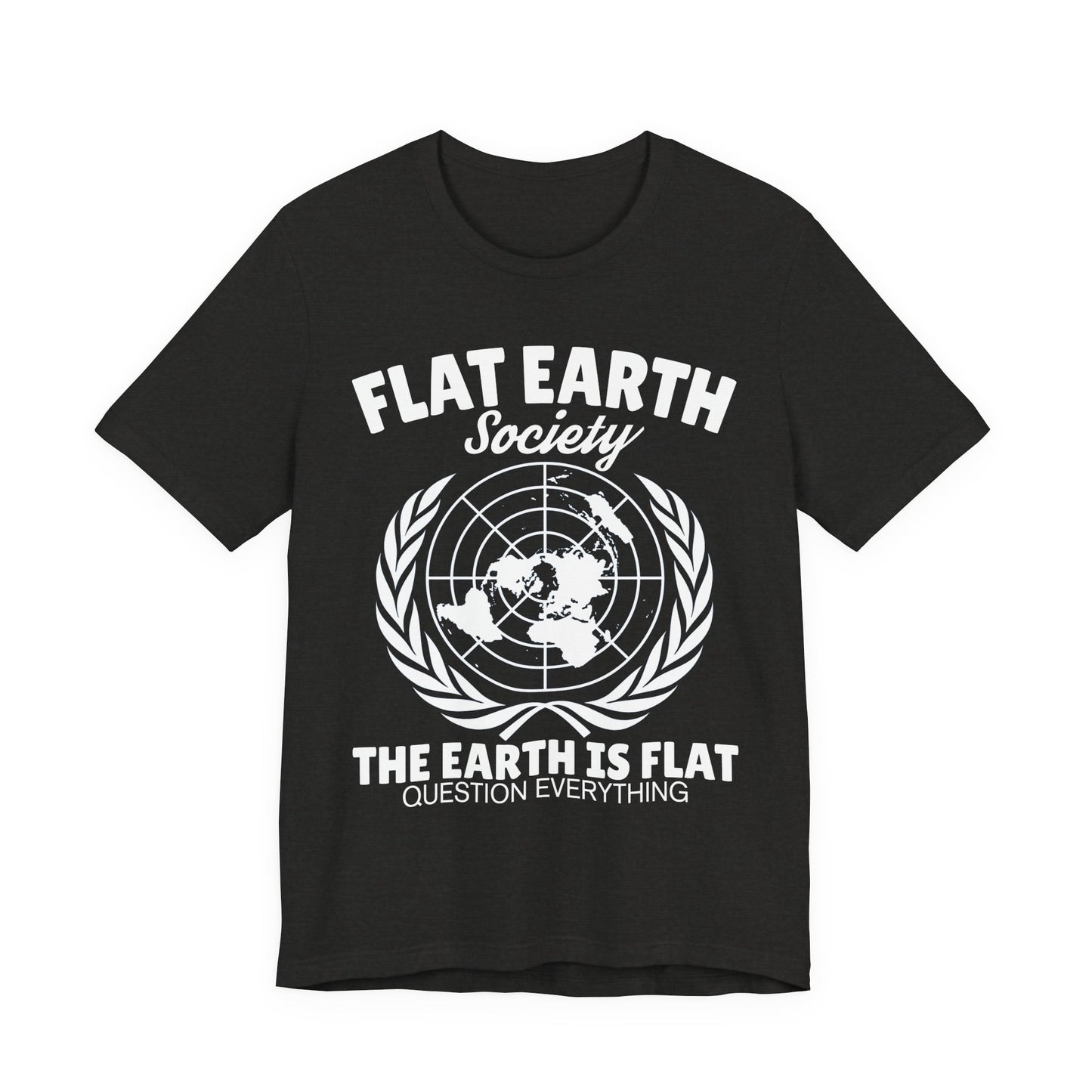 Flat Earth Society Tee - World Map Globe Design