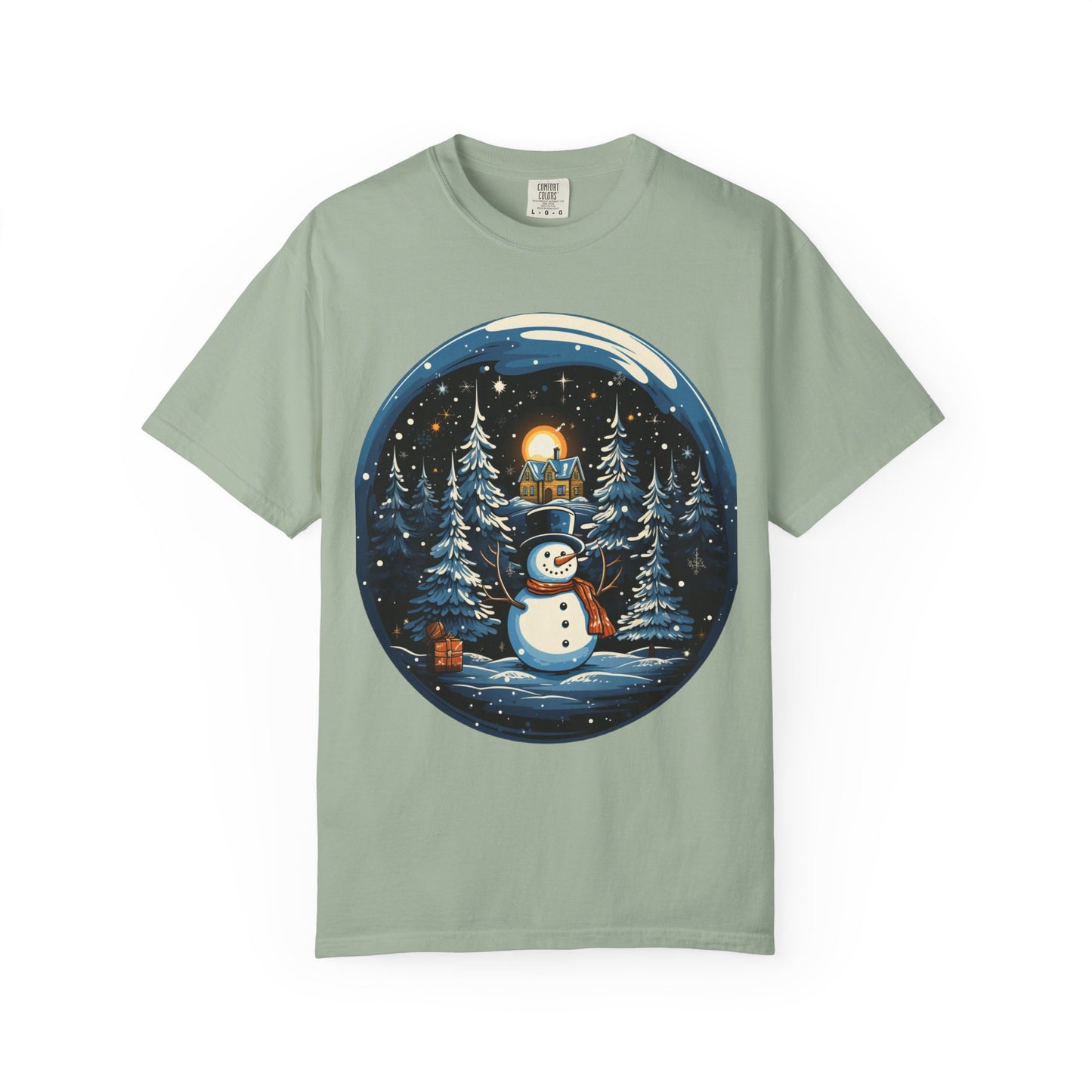 Snowman Snow Globe Christmas Heavyweight Tee