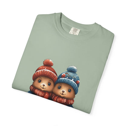 Cute Christmas Bears Couple Heavyweight Tee