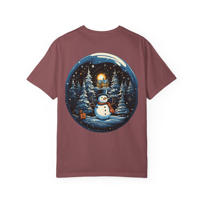 Snowman Snow Globe Christmas Heavyweight Tee