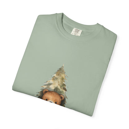 Christmas Bear Garment-Dyed Tee Watercolor Snow