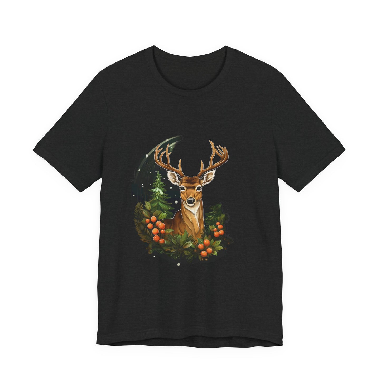 Christmas Deer T-Shirt Snowy Forest Buck Tee