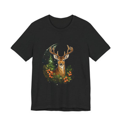 Christmas Deer T-Shirt Snowy Forest Buck Tee