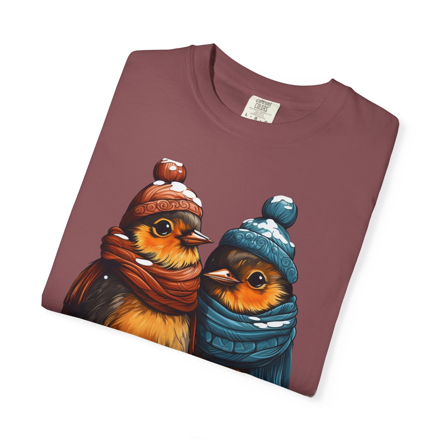 Christmas Birds Garment-Dyed Tee Cozy Robin