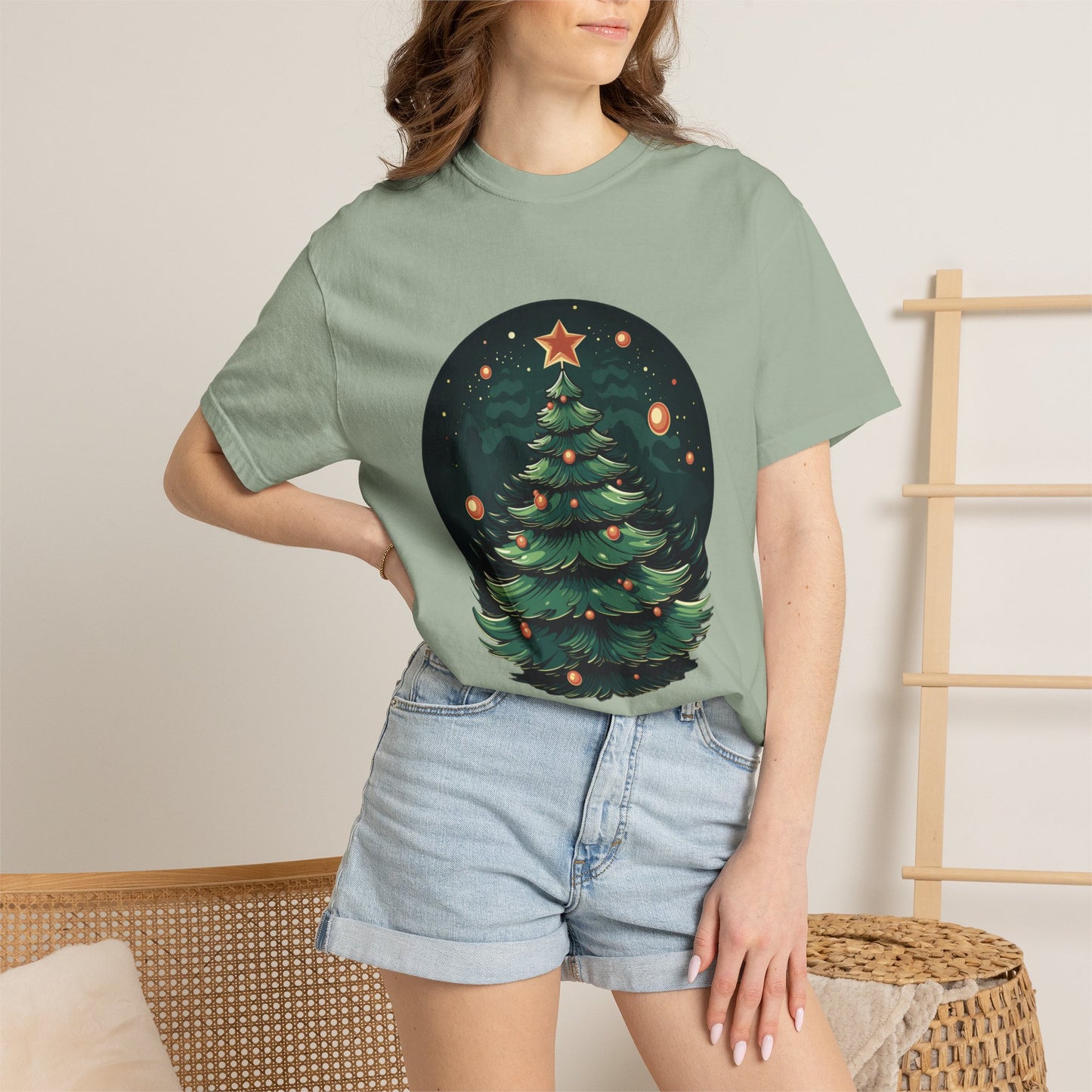 Retro Christmas Tree Heavyweight Garment-Dyed Tee