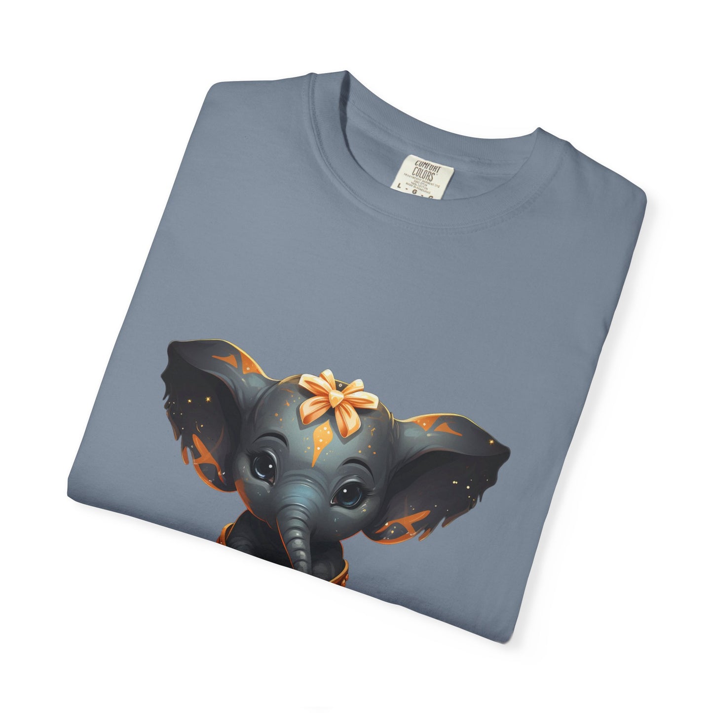 Cute Elephant Tee Gold Roses Garment-Dyed Shirt