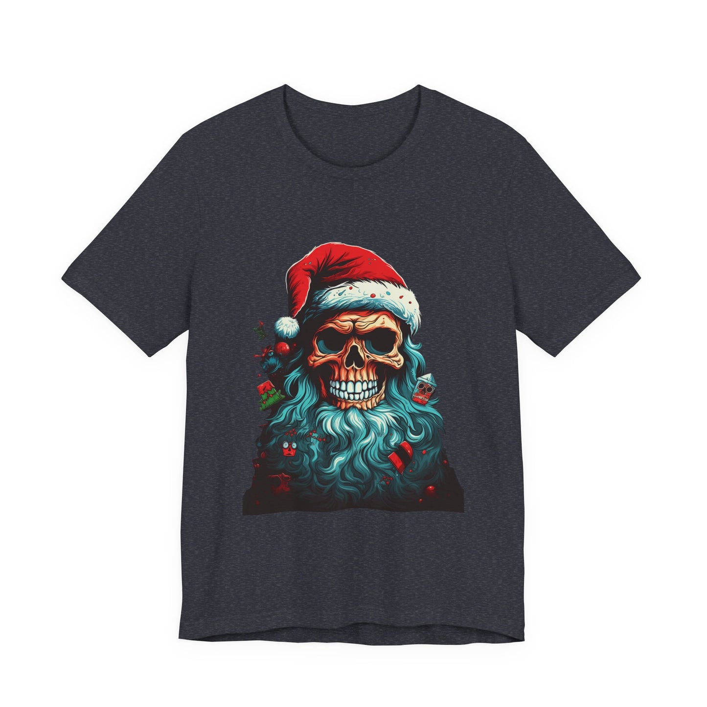 Skull Santa Christmas T-Shirt Dark Holiday Tee
