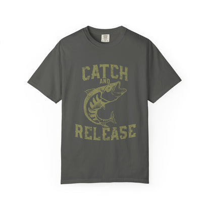 Catch and Release Fishing Heavyweight Tee Retro Bass