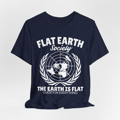 Flat Earth Society Tee - World Map Globe Design