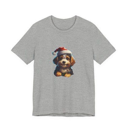 Christmas Puppy Santa Hat T-Shirt Dog Lover Gift