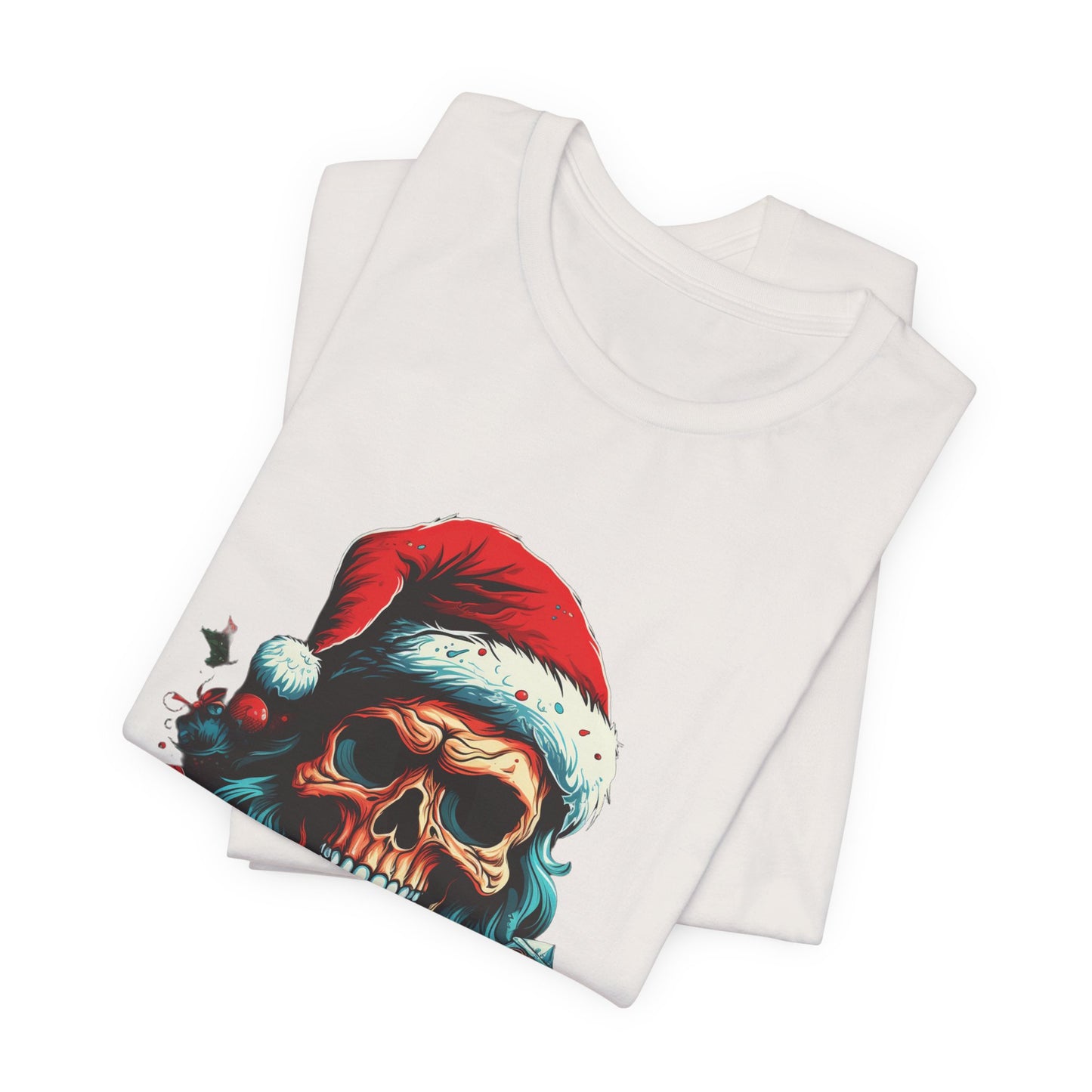 Skull Santa Christmas T-Shirt Dark Holiday Tee
