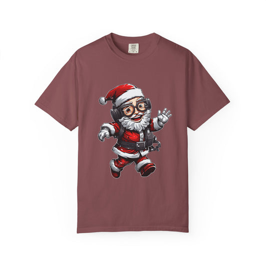 Scuba Diver Santa Garment-Dyed Christmas Tee