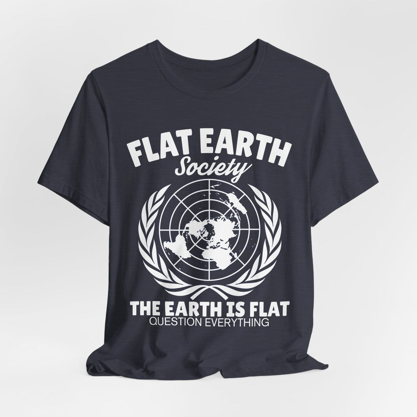 Flat Earth Society Tee - World Map Globe Design