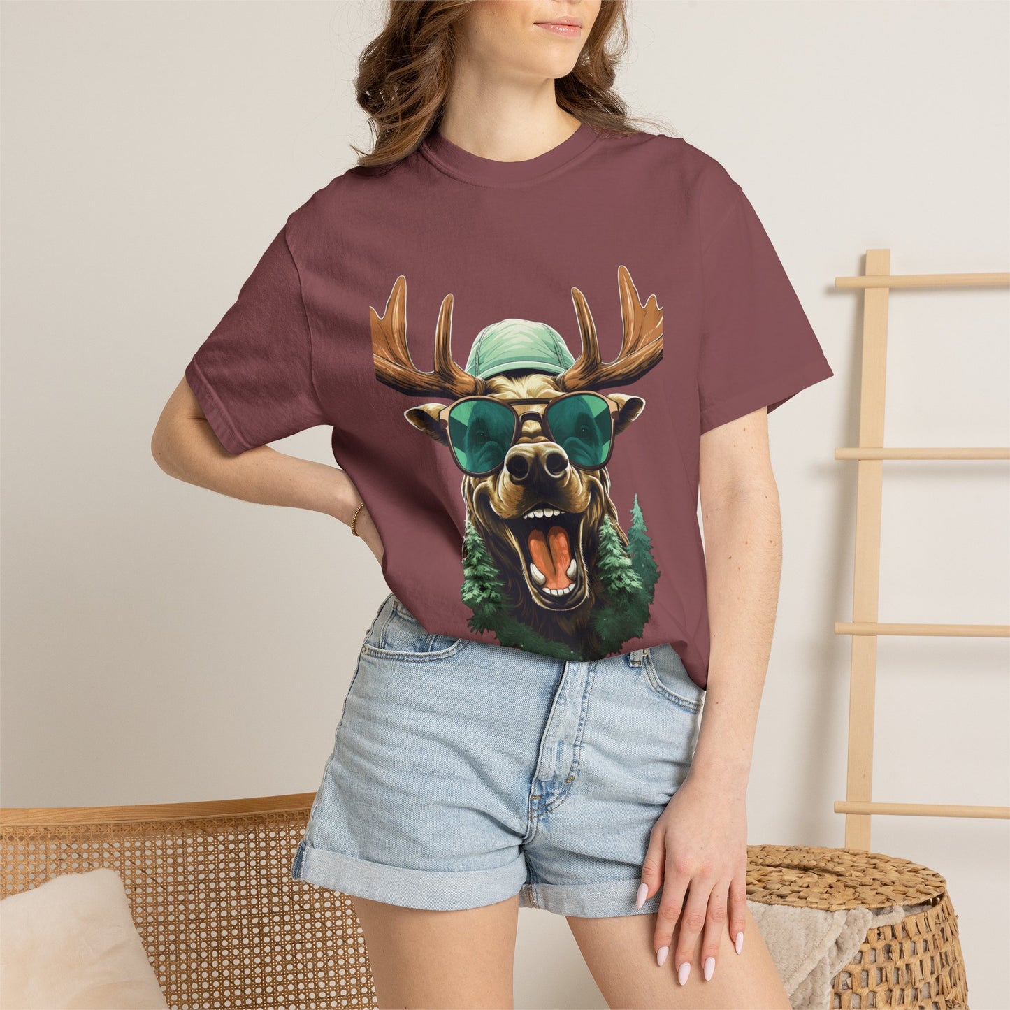 Funny Christmas Moose Garment-Dyed Tee Sunglasses