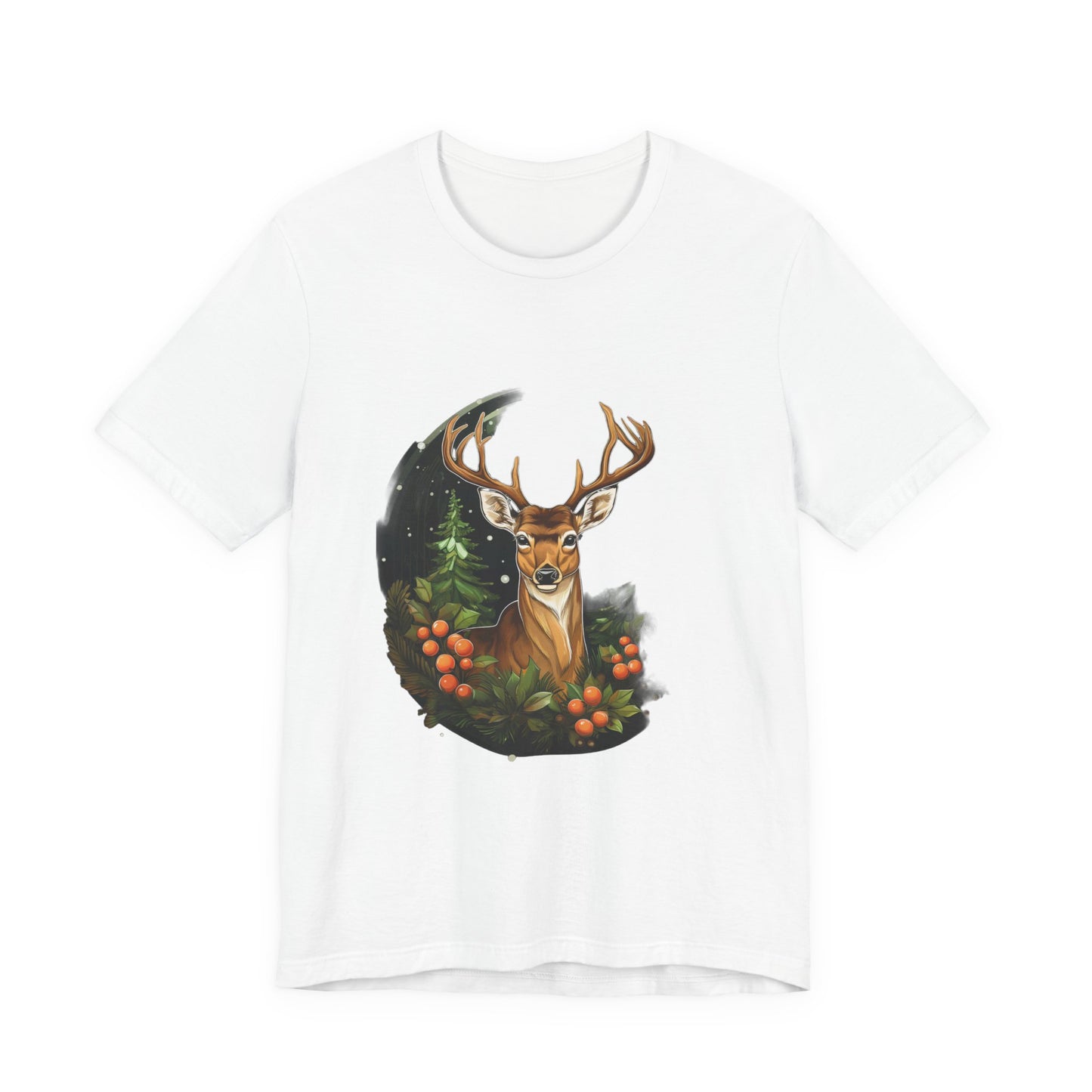 Christmas Deer T-Shirt Snowy Forest Buck Tee