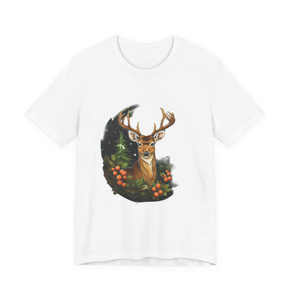 Christmas Deer T-Shirt Snowy Forest Buck Tee