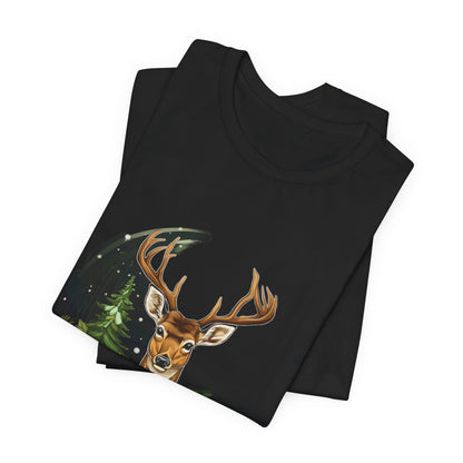 Christmas Deer T-Shirt Snowy Forest Buck Tee