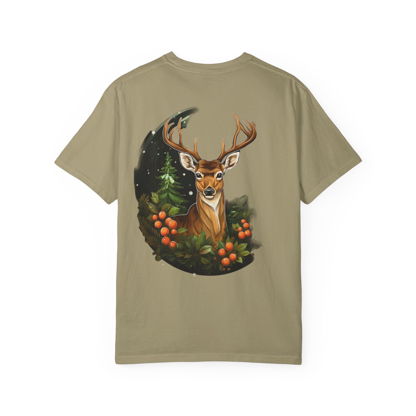 Christmas Deer Garment-Dyed Tee Snowy Buck