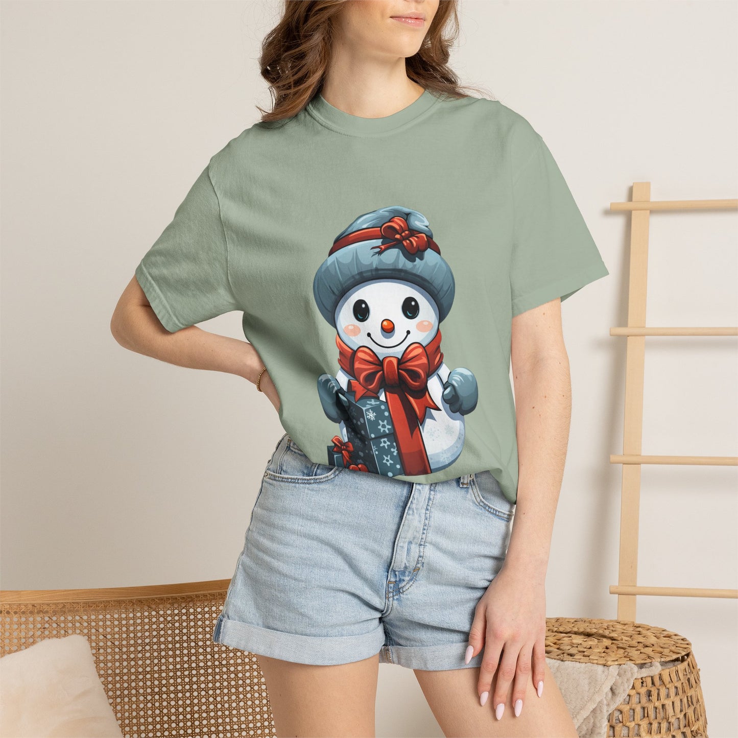 Cute Snowman Christmas Garment-Dyed Tee