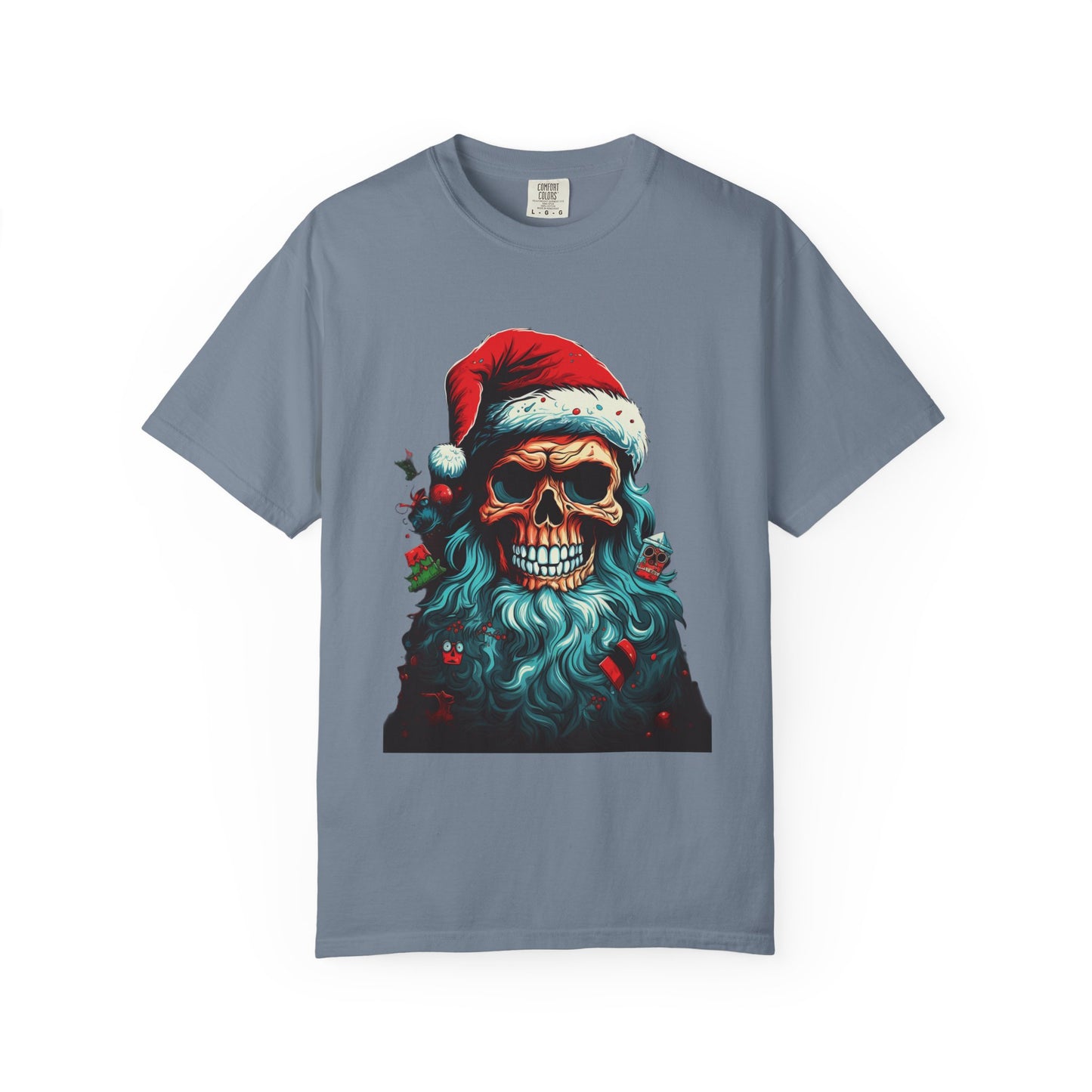 Skull Santa Christmas Garment-Dyed Tee