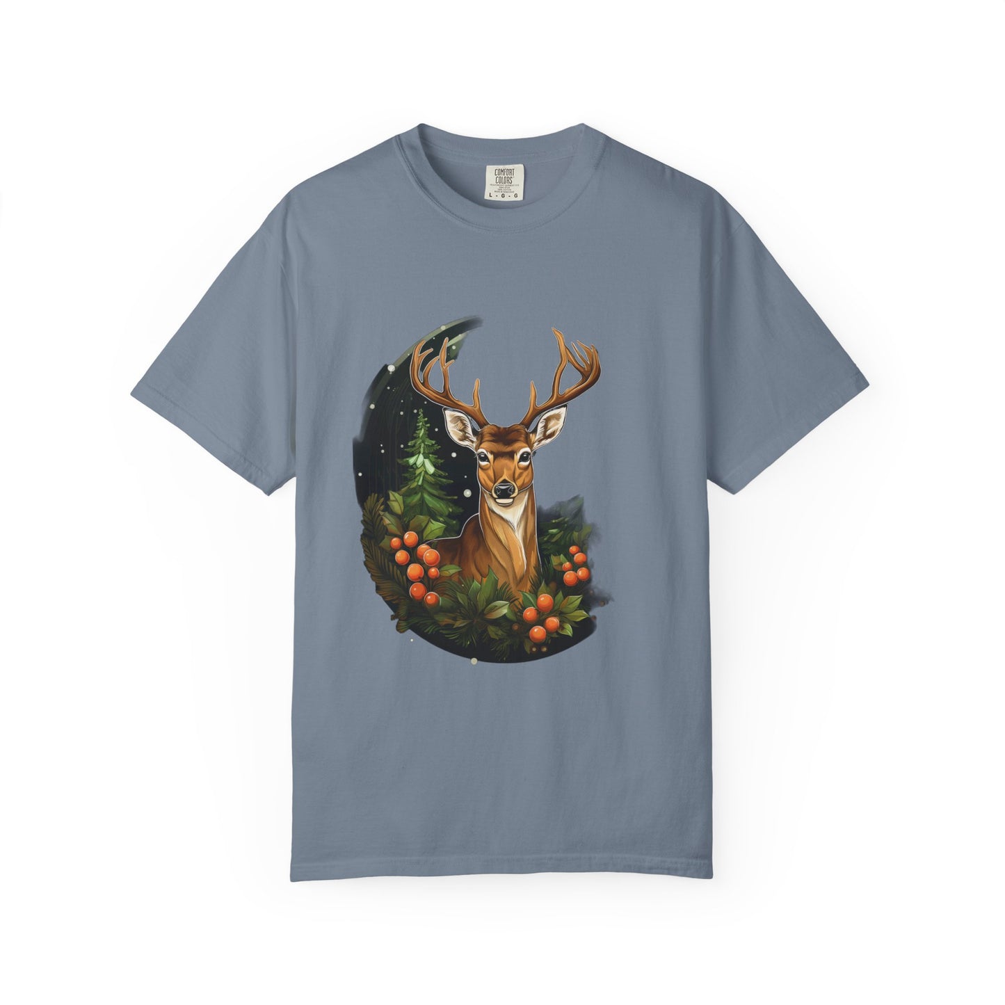 Christmas Deer Garment-Dyed Tee Snowy Buck