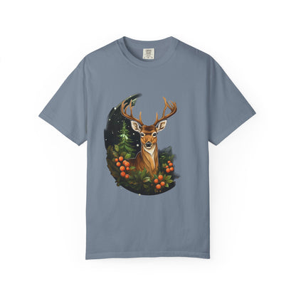 Christmas Deer Garment-Dyed Tee Snowy Buck