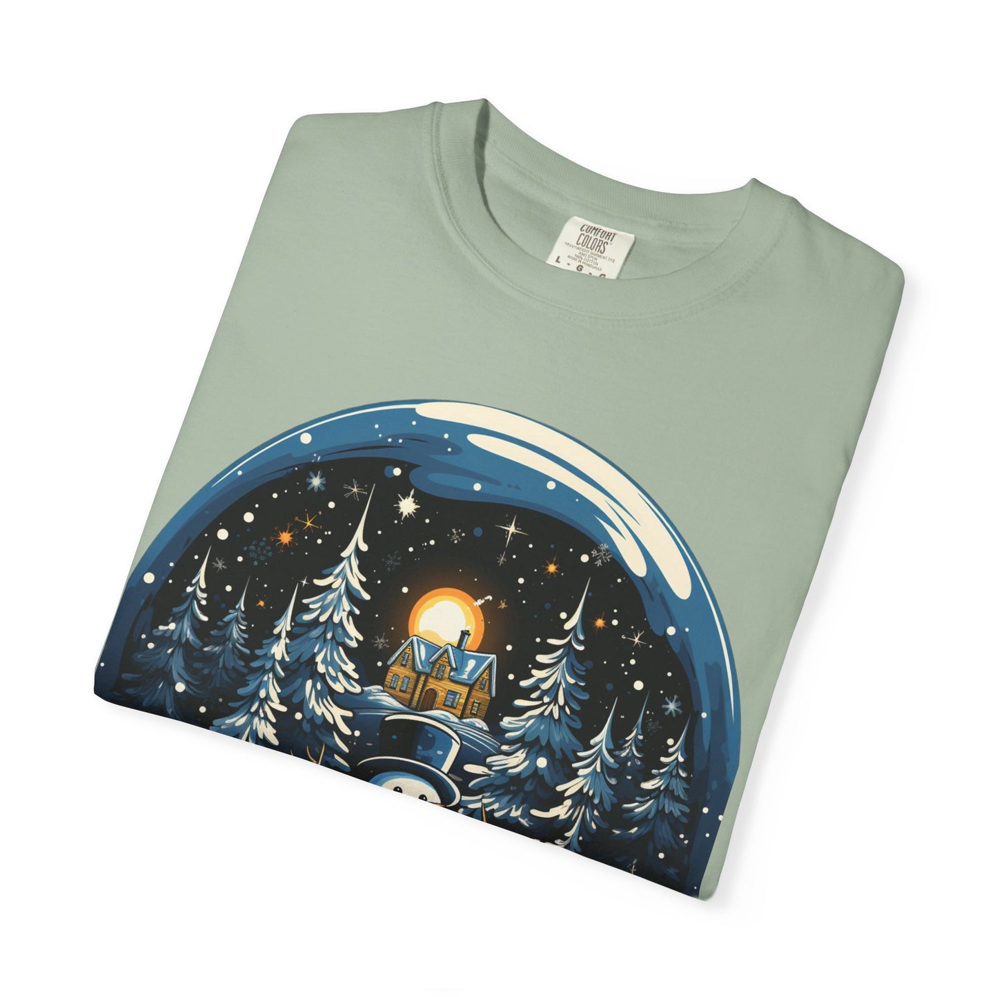 Snowman Snow Globe Christmas Heavyweight Tee