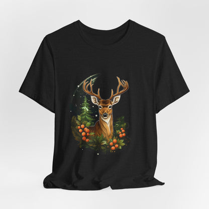 Christmas Deer T-Shirt Snowy Forest Buck Tee