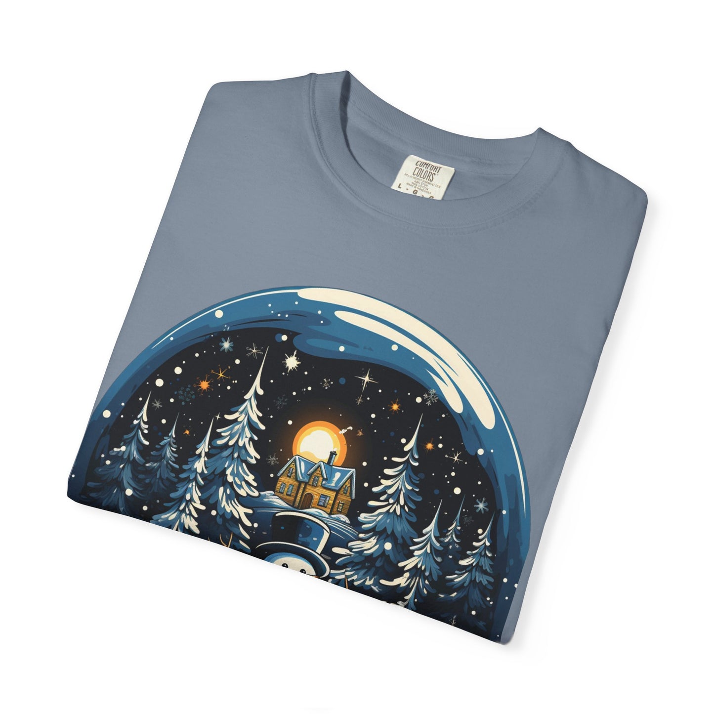 Snowman Snow Globe Christmas Heavyweight Tee