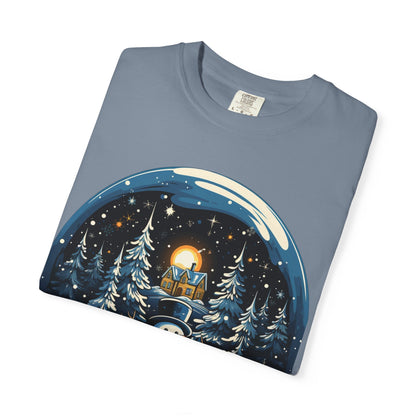Snowman Snow Globe Christmas Heavyweight Tee