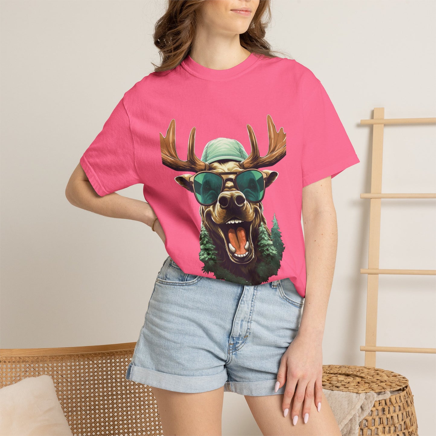 Funny Christmas Moose Garment-Dyed Tee Sunglasses
