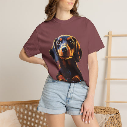 Dachshund Garment-Dyed Tee Neon Pop Art Wiener Dog