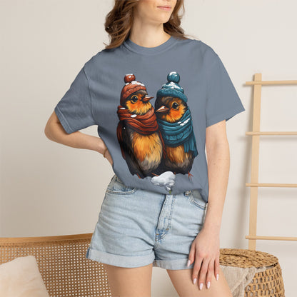 Christmas Birds Garment-Dyed Tee Cozy Robin